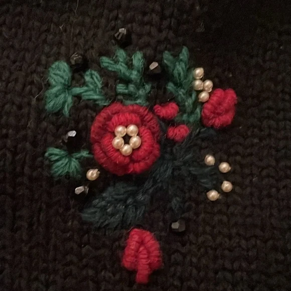 Doen-like Vintage Susan Bristol Embroidered Cardigan L - Picture 7 of 9